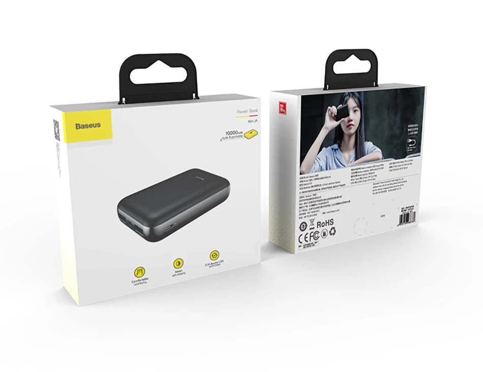 Baseus мини банк питания 10000 мАч для xiaomi samsung iPhone банк питания двойной usb Тип C портативное зарядное устройство Внешняя батарея повербанк