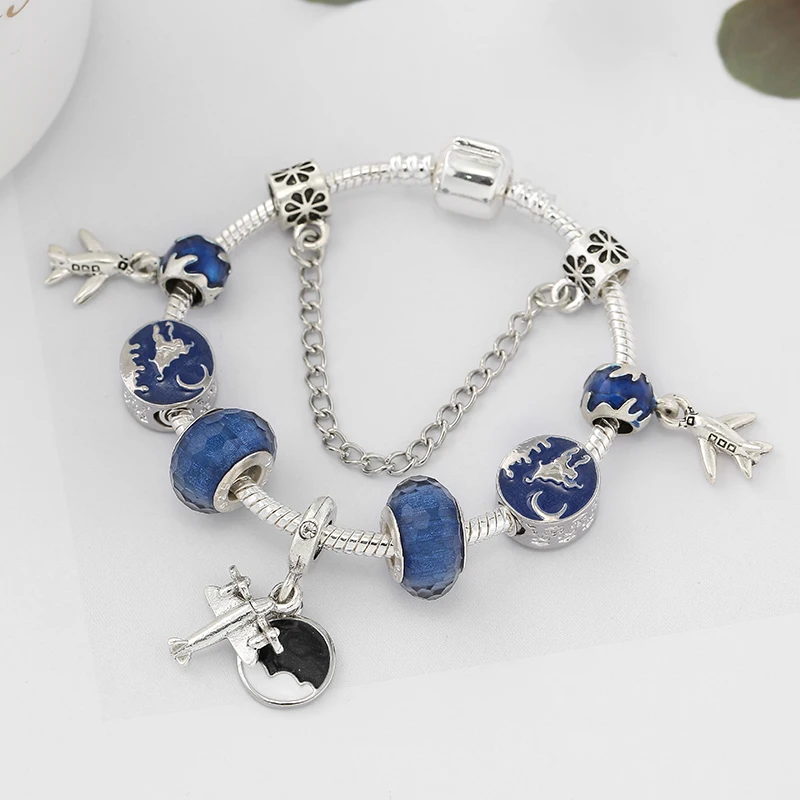 TOGORY розовый бисер браслет и серебристого цвета брендовый для женщин Дети DIY