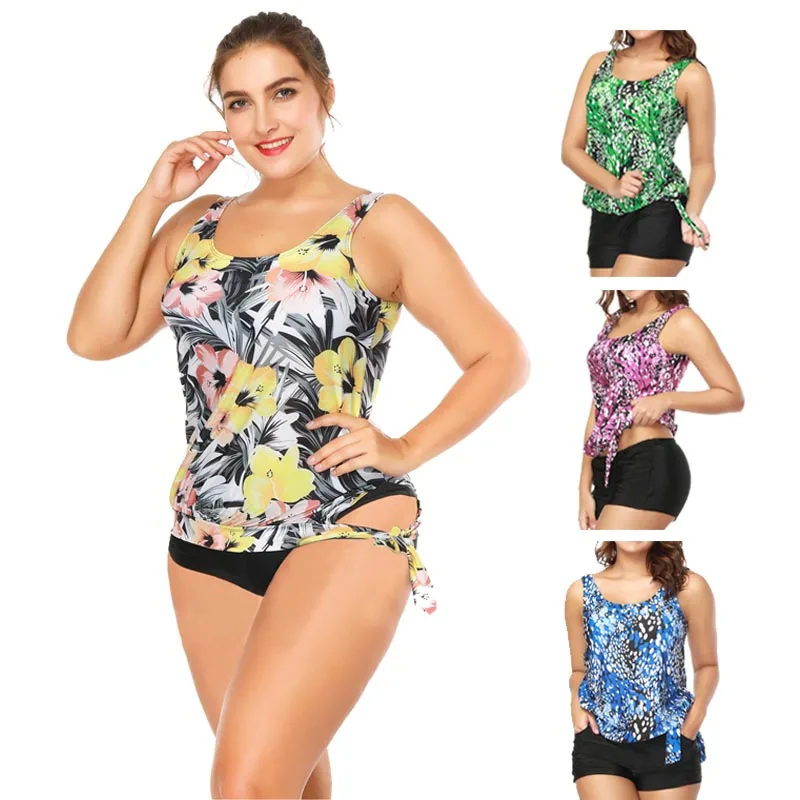Женский купальный костюм танкини большой купальник большого размера с