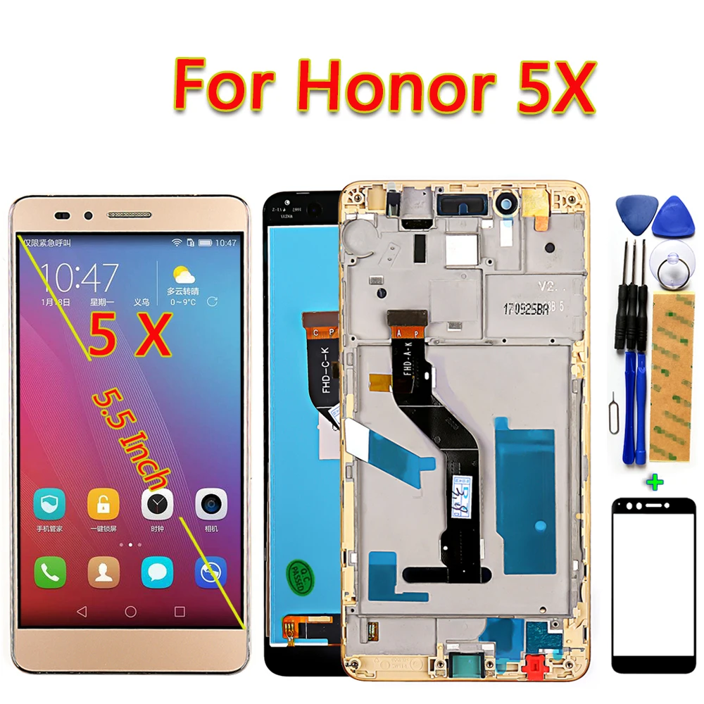 Для Huawei Honor 5X ЖК дисплей для GR5 GR5W сенсорный экран 5 дюймов дигитайзер сборка 1920*1080