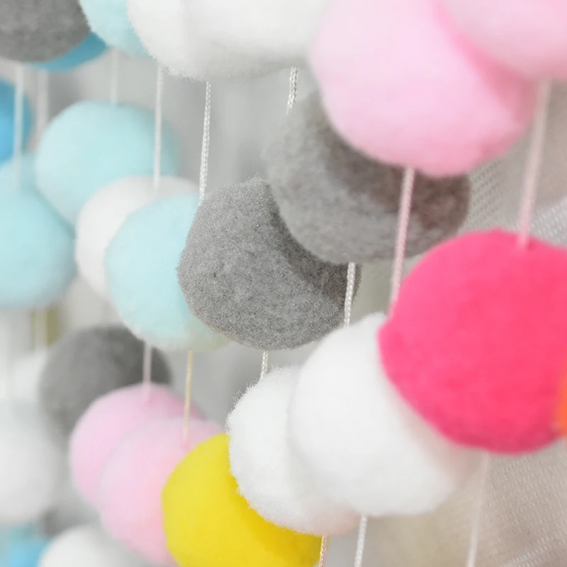 

30pcs Ins Nordic Style Wool Felt Ball Pendant Deco Rainbow Soft Pom Pom Garland DIY Kid Bedroom Wall Tassel Hanging Ornament