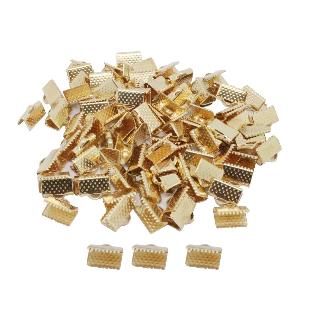 100 шт. зажим для ленты шнур обжимной Конец колпачок наконечник ожерелье