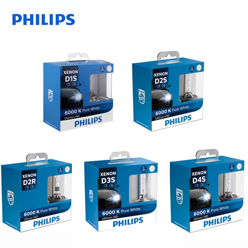 Ксеноновые лампы Philips Ultinon HID D1S D2S D2R D3S D4S WXX2 35 Вт 6000K холодный светильник свет фары