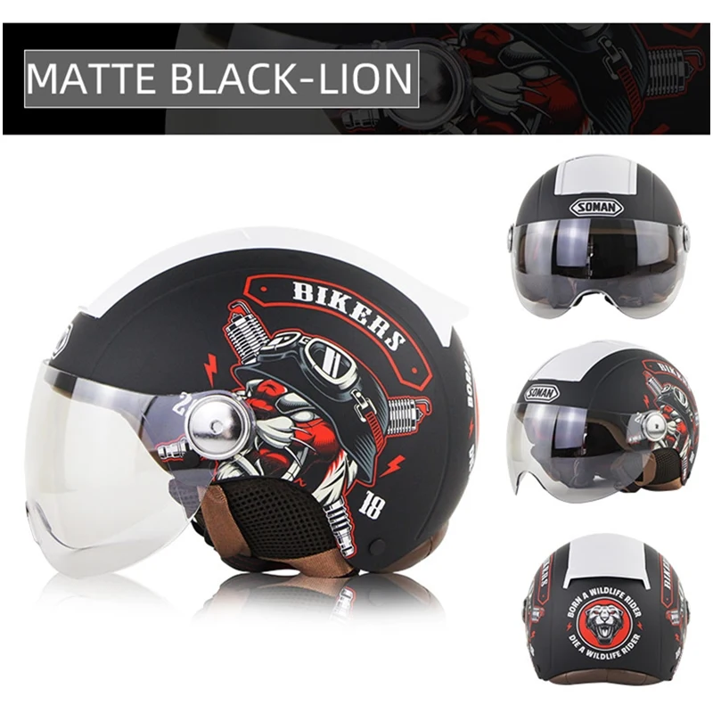 Motorcycle Children's Helmet Vintage Women Moto Helmets Colorful Open Face for Female Kids Retro Safety Casco Electric Scooter |