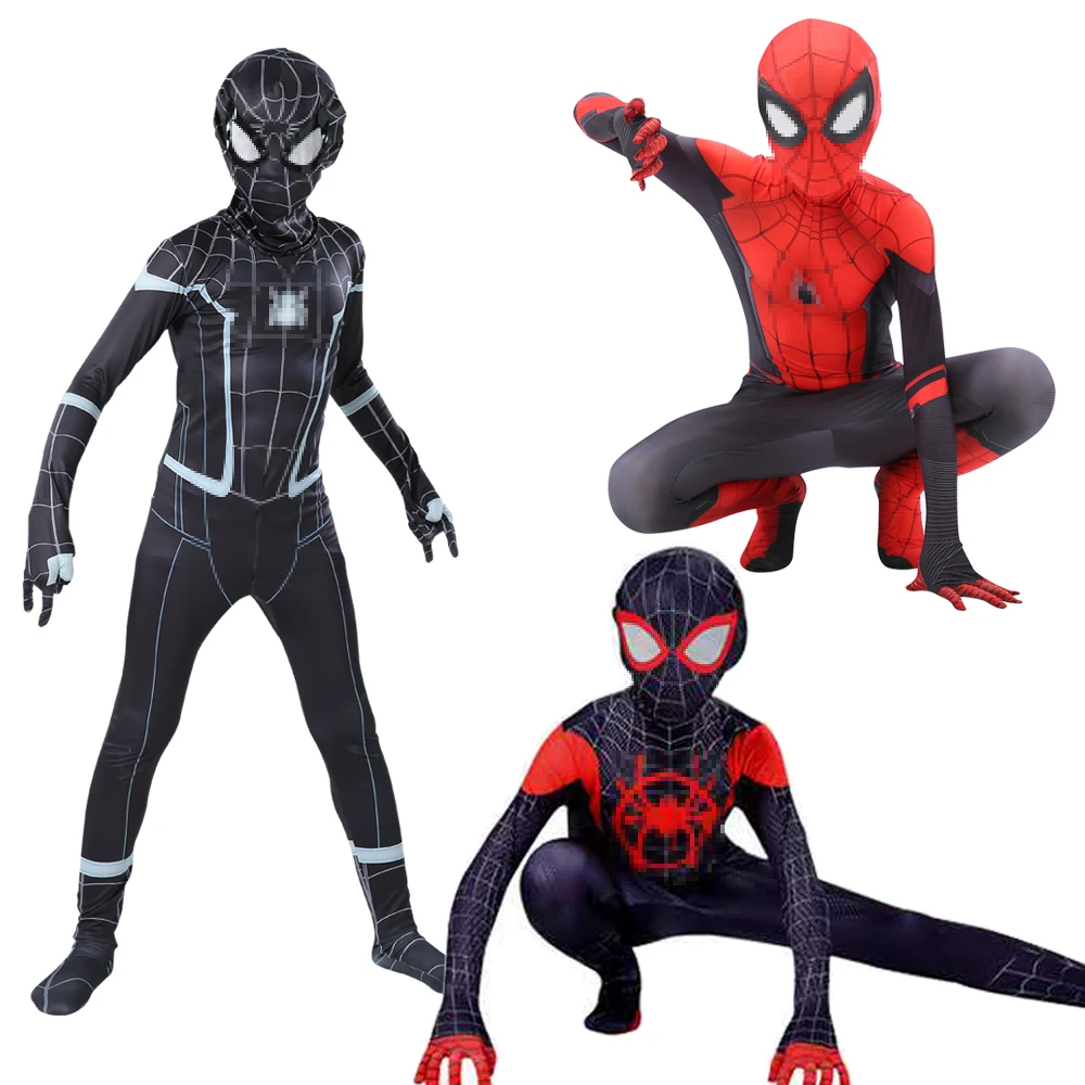 

Kids Black Spider Costume Suit 3D Printed Clothes Adult Children Halloween Party Stage Performance Anime Cosplay 3-12Years