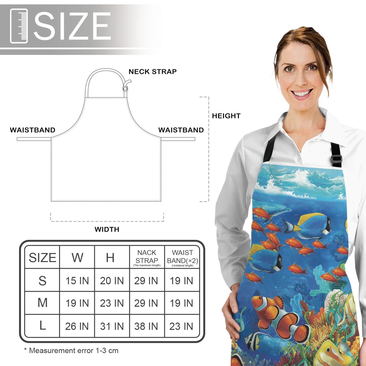 Tophome кухонный фартук мультяшный подводный мир клоун рыба кораллового рифа