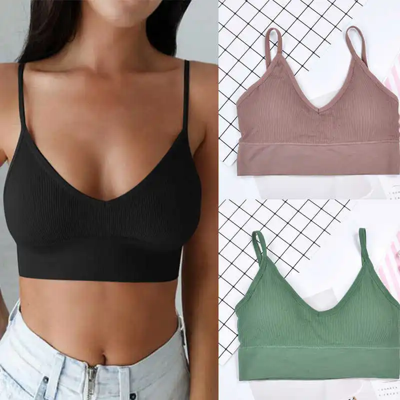 

Bra Women Gym Sports Running Seamless Vest Wireless Comfort Stretch Crop Top