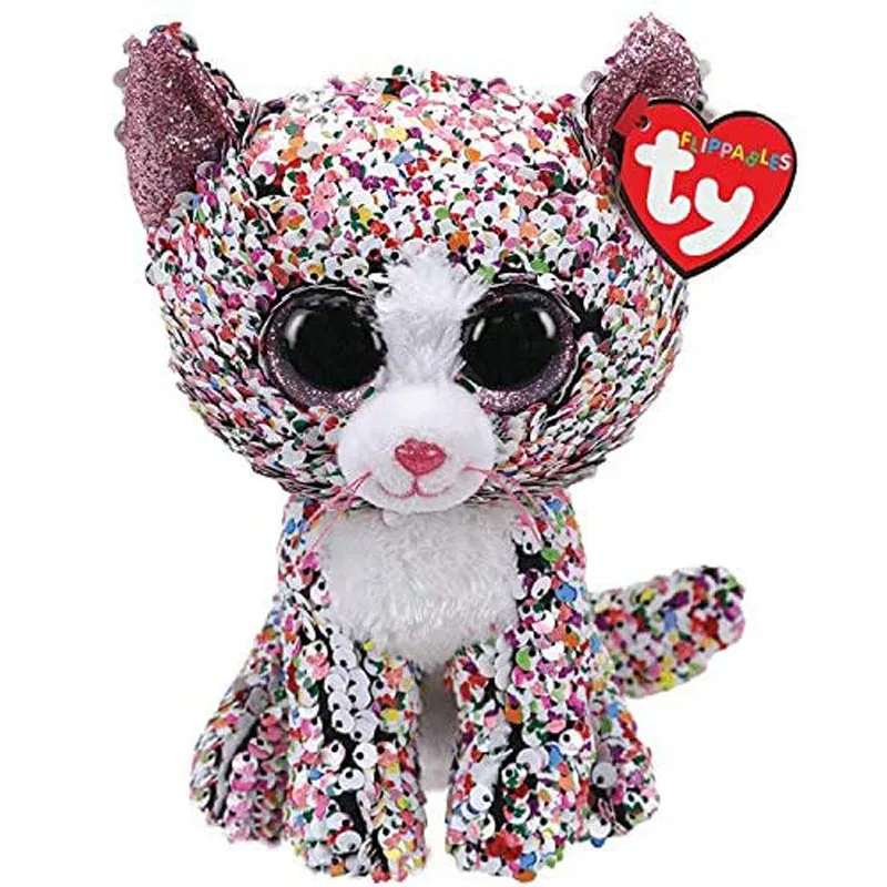 

Ty Sophie Pink Polka Dot Cat Plush Animal Toys Stuffed Doll Gift 15cm