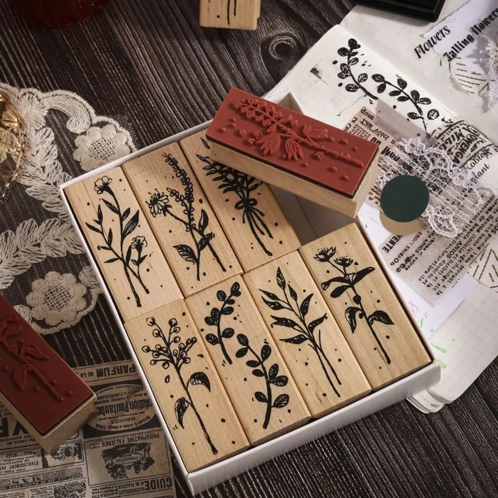 

Vintage Grass Plants Wooden Rubber Stamps Journal Diary Handbook Decoration Scrapbooking Stamp Toy DIY Craft Gifts