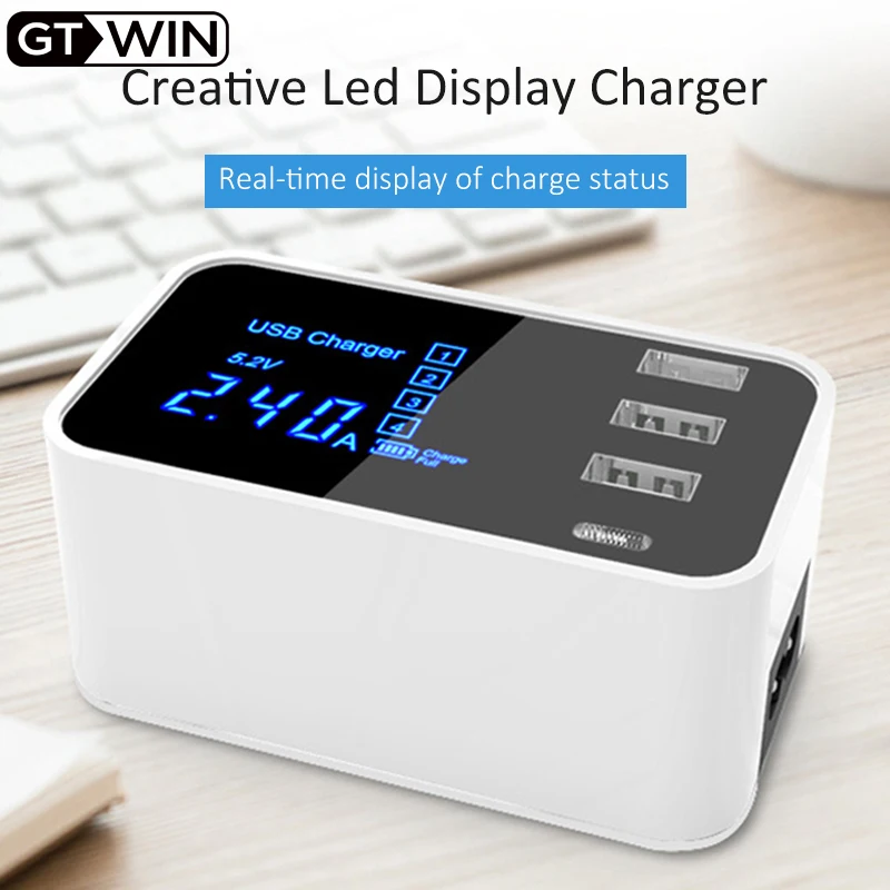 GTWIN Quick Charge Type C USB зарядное устройство концентратор светодиодный дисплей