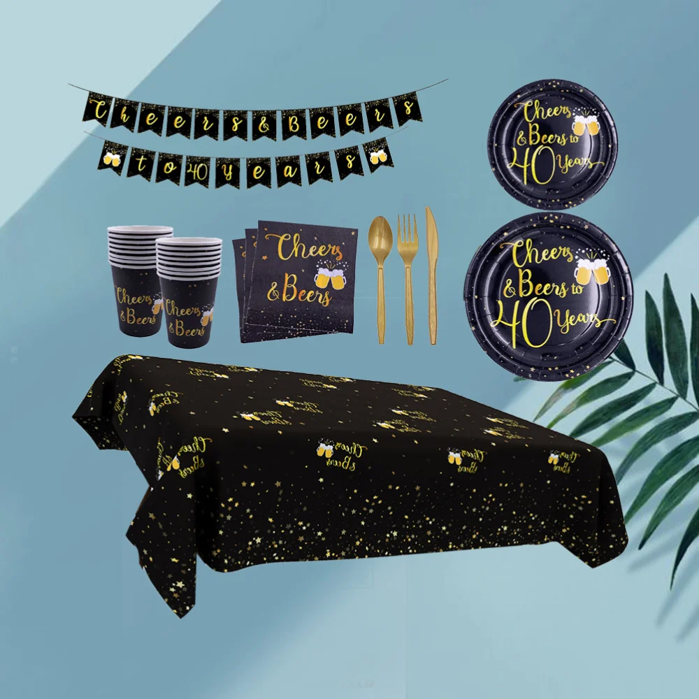 

1 Set of 115PCS Paper Plate Paper Cups Kit Birthday Party Paper Plate Paper Cups Set All Year Old Birthday Paper Plate Cups Kit