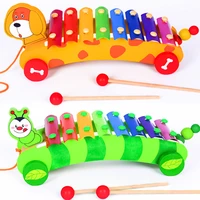childrens drag animal knock on piano puppy caterpillar benefit intellectual music toy 1 2 3 years old drag xylophone