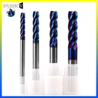 1 шт. HRC654mm Концевая фреза 4 флейты D4 * 15*75 мм, Длинные оттянутые концевые фрезы, Прямой Тонкий Хвостовик nACo-Blue с покрытием, Фрезерный резак