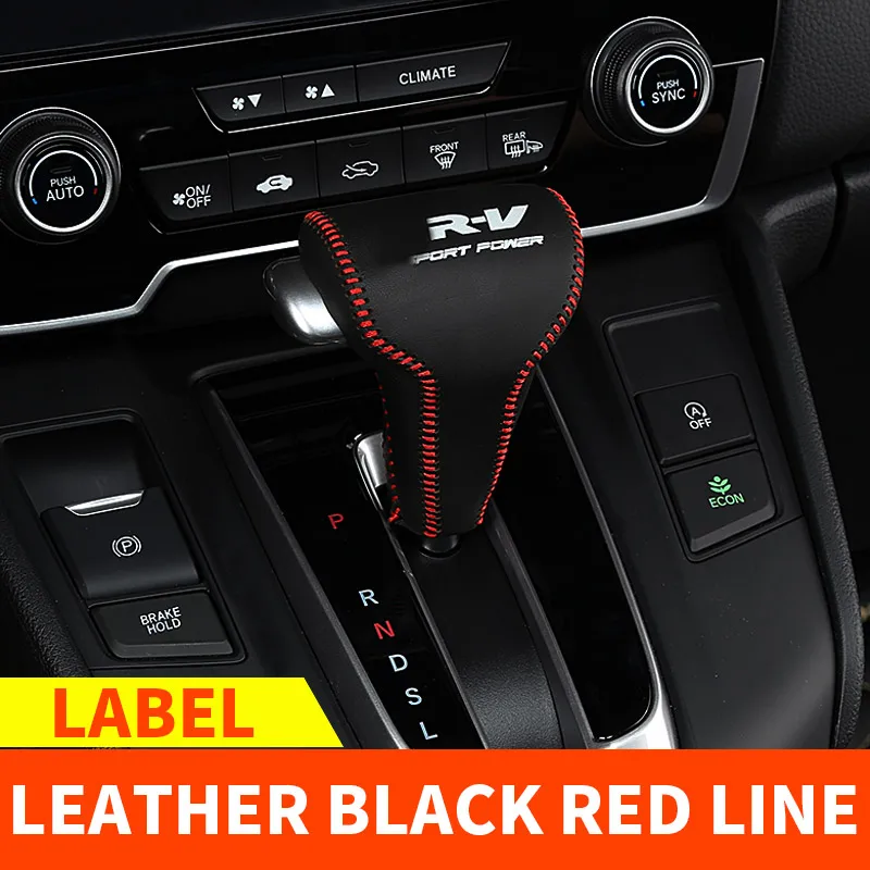 Black red-leather Автомобильный редуктор рукав коробка передач капот для Honda crv CR-V Шестерня переключения передач кожаный набор переключателей украшения mo - Название цвета: Black red-leather