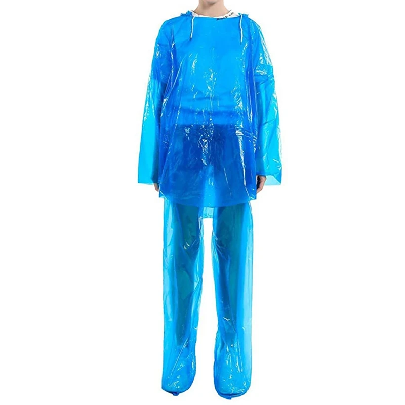 Одноразовый дождевик Пылезащитный Водонепроницаемый костюм для взрослых