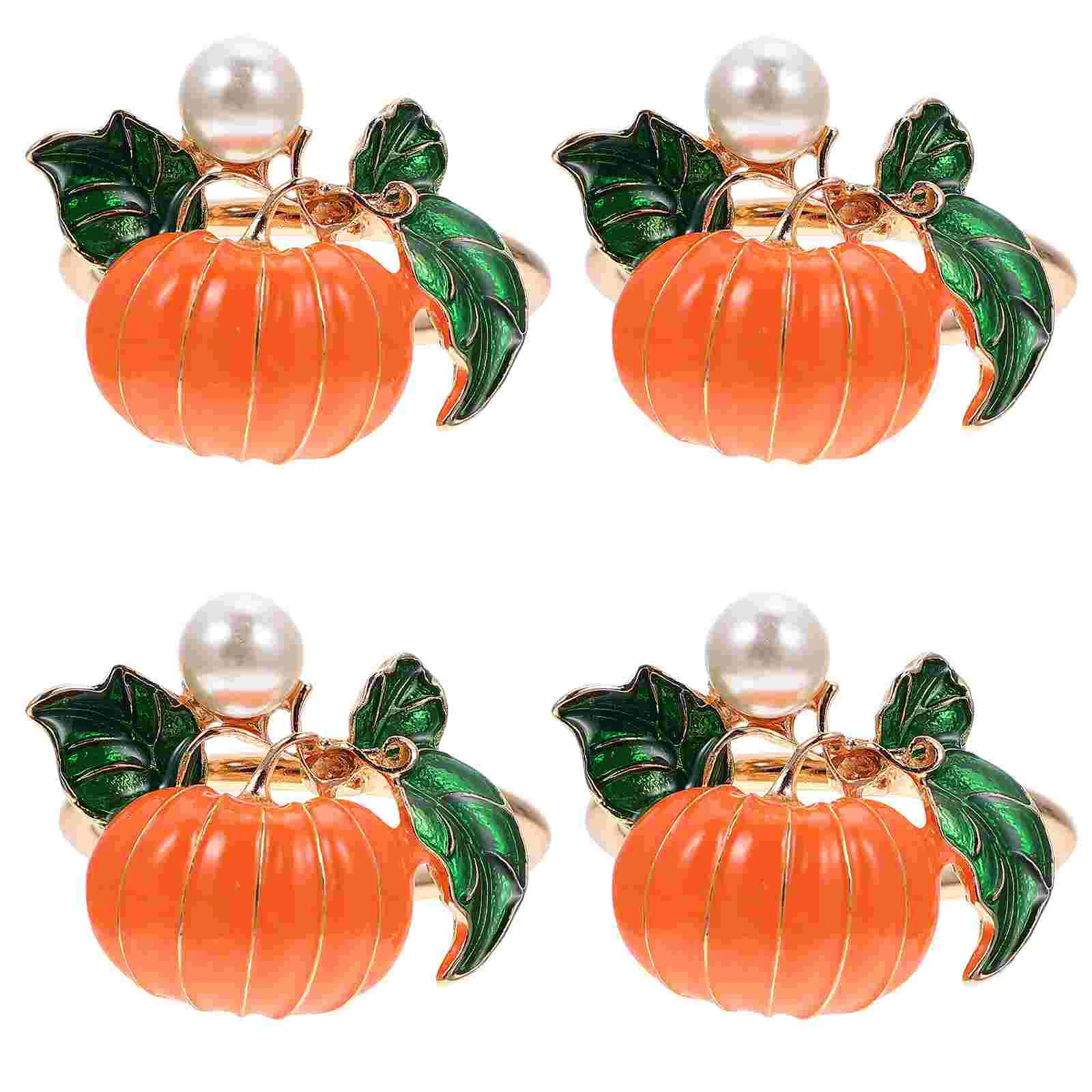 

4 шт. красивые серьги в виде тыквы, кольца для салфеток (разные цвета)