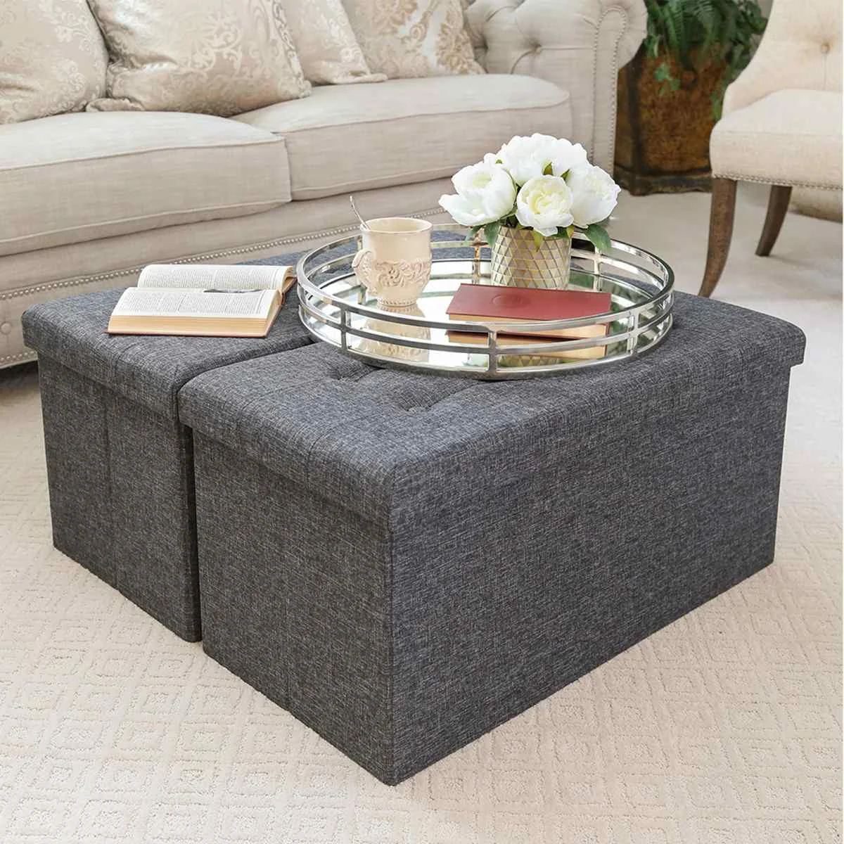 Новое поступление 80*40*40 см льняная Складная домашняя коробка для хранения