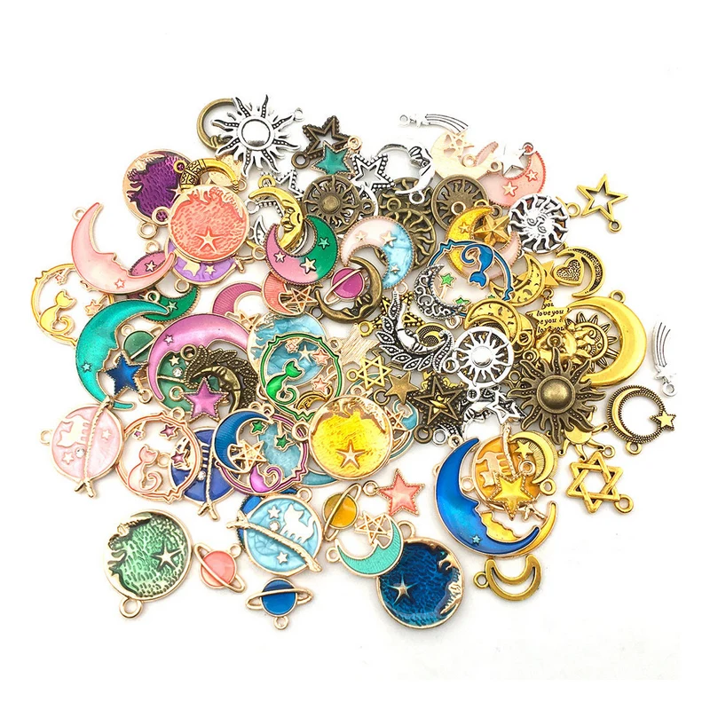 

279pcs/pack Multistyle Diy Charms for Necklace Bracelet Star Moon Sun Jewelry Making Components Wholesale Price