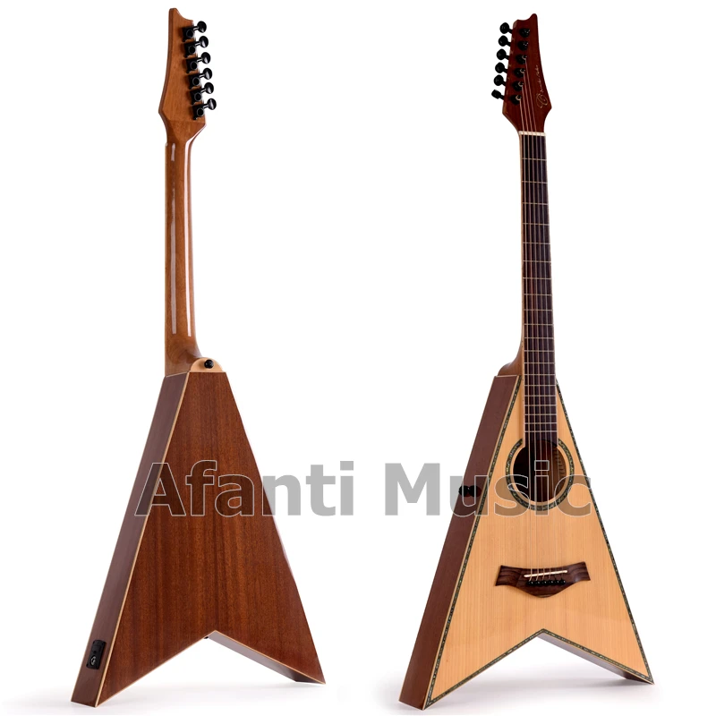 

Afanti Music 40 inch Unique V Shape Acoustic Guitar (AVG-588)