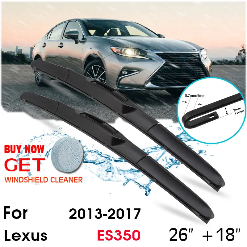 

Car Wiper Blade Front Window Windshield Rubber Silicon Refill Wipers For Lexus ES350 2013-2017 LHD / RHD 26"+18" Car Accessories