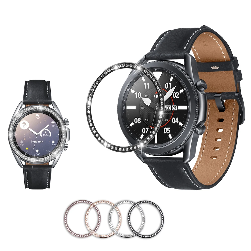 

Кольцо с алмазным ободком для Samsung Galaxy Watch3 41 мм, защитный чехол, модный спортивный клей, металлический бампер, аксессуары для часов 3