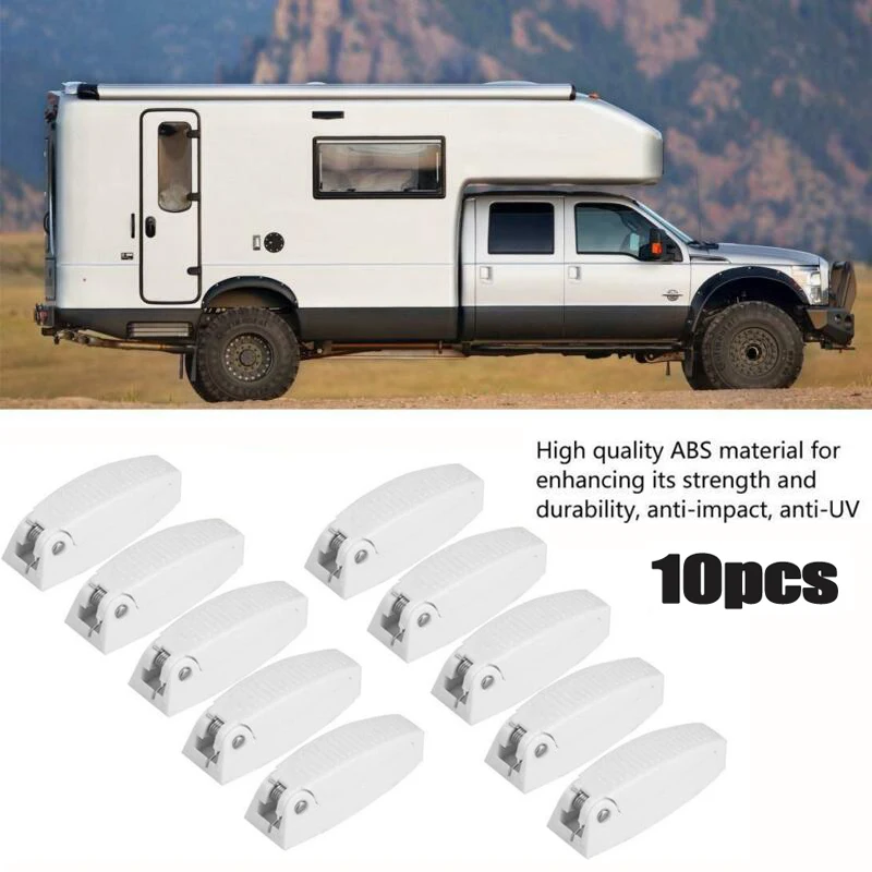 

ABS Latches Replacement White 10Pcs Accessories Baggage Holders Trailers
