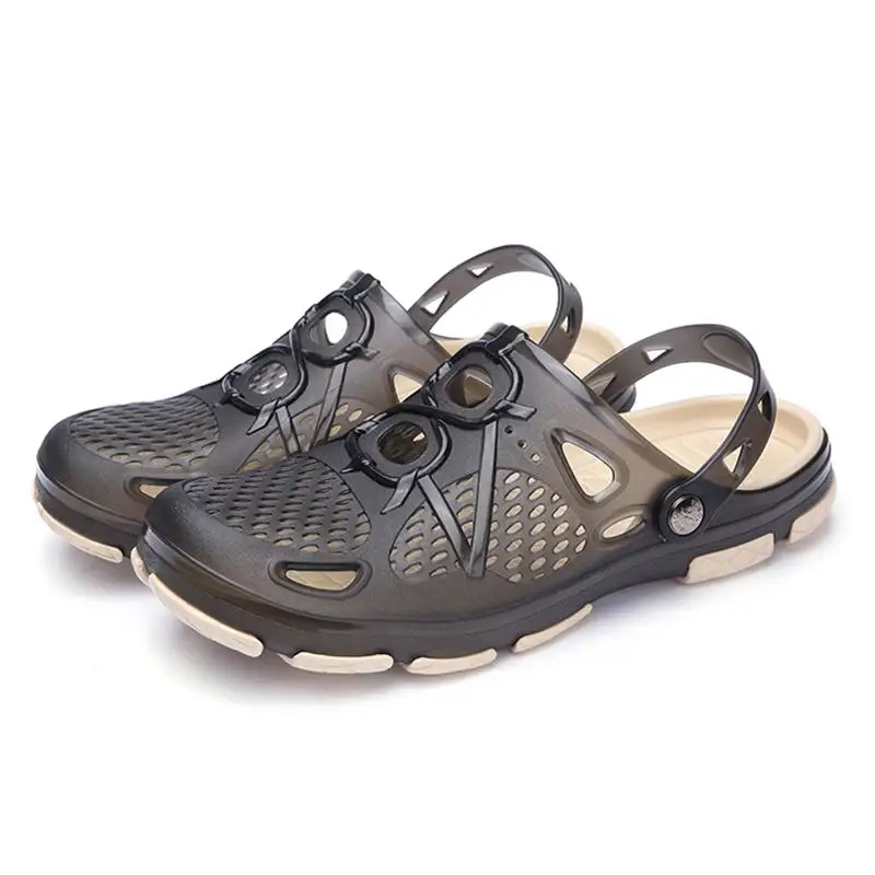 

New Summer Jelly Shoes Men Beach Sandals Hollow Slippers Men Flip Flops Light Sandalias Outdoor Summer Chanclas