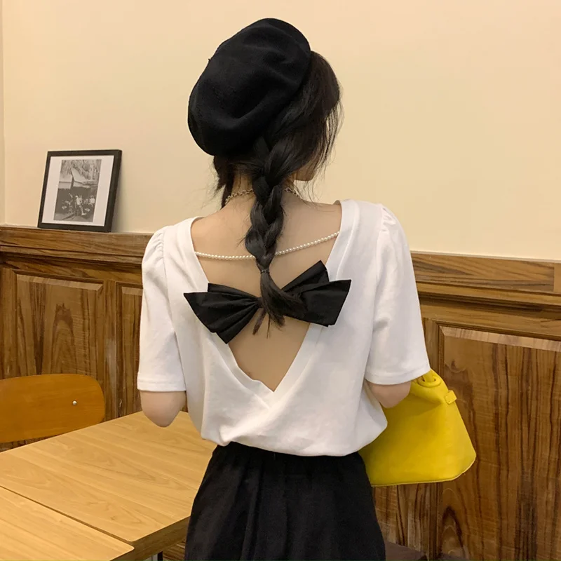 Женская белая футболка с коротким рукавом новый летний дизайнерский короткий