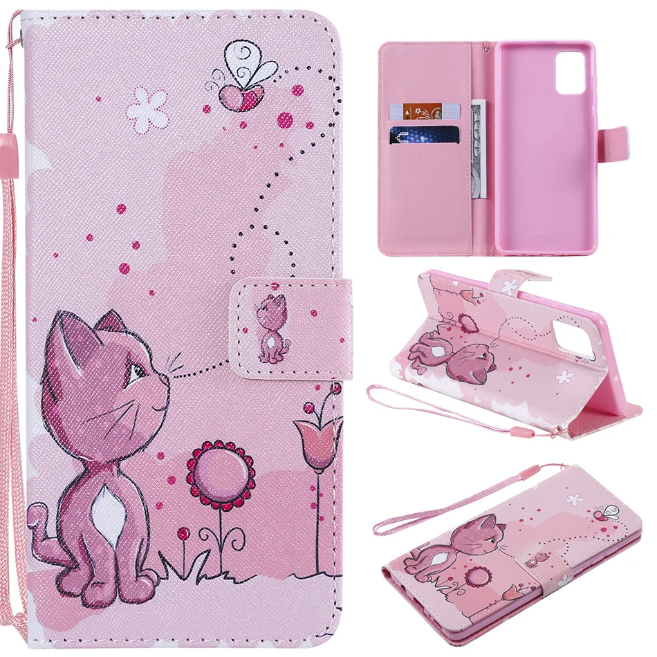 Милый слот для карт памяти кожаный чехол книжка с бумажником телефона Samsung Galaxy A310