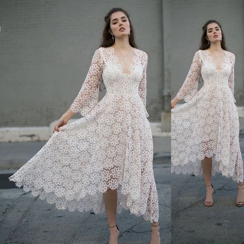 

Bohemian Style Evening Dresses Long Woman Gown Robe De Soir Parties Vintage Bride Dress Prom Party Gowns Hi Shy Bridal