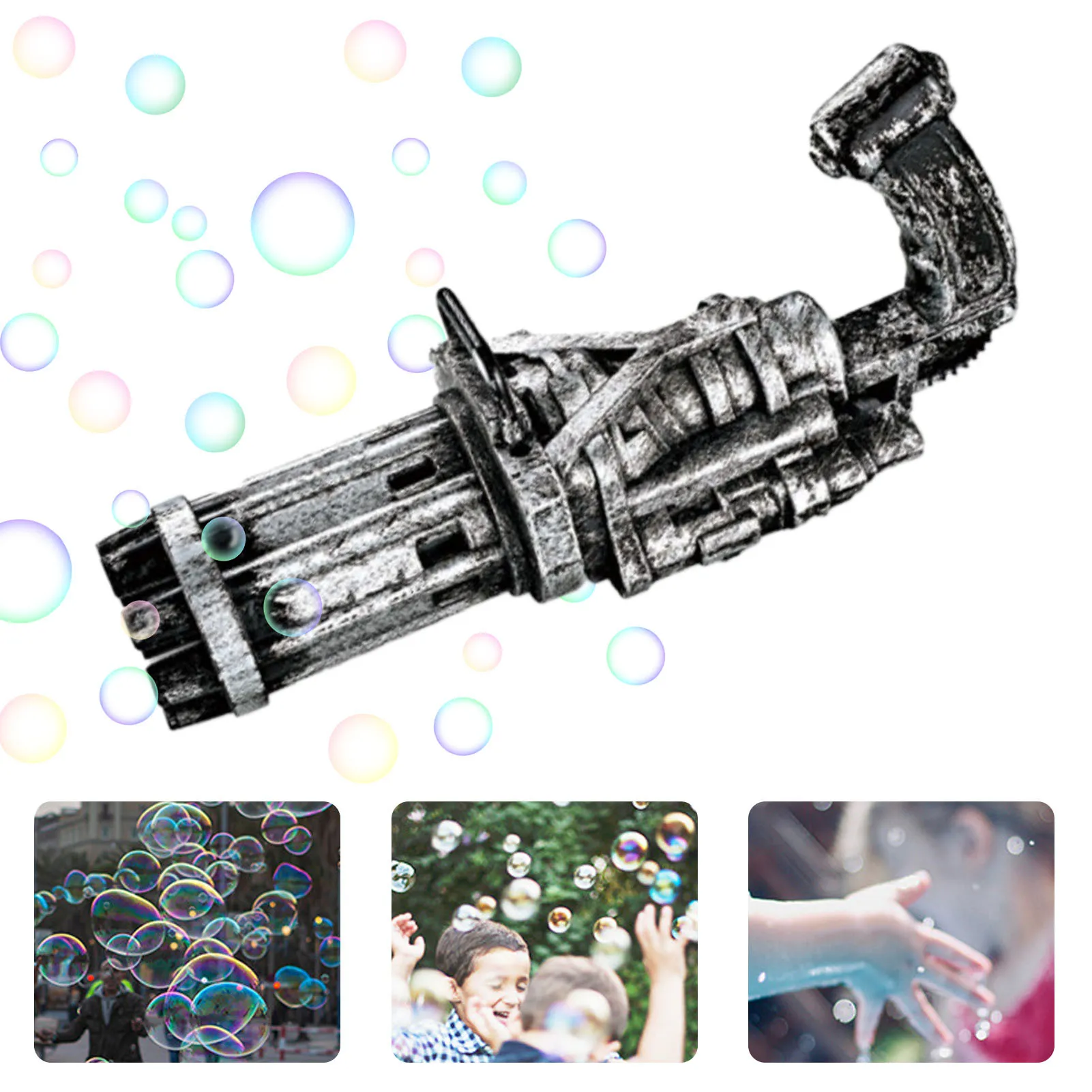 For Summer Gatling Electric Bubble Machine ABS Material Maker 2021 Cool Toys & Gift Tightness Kids | Игрушки и хобби