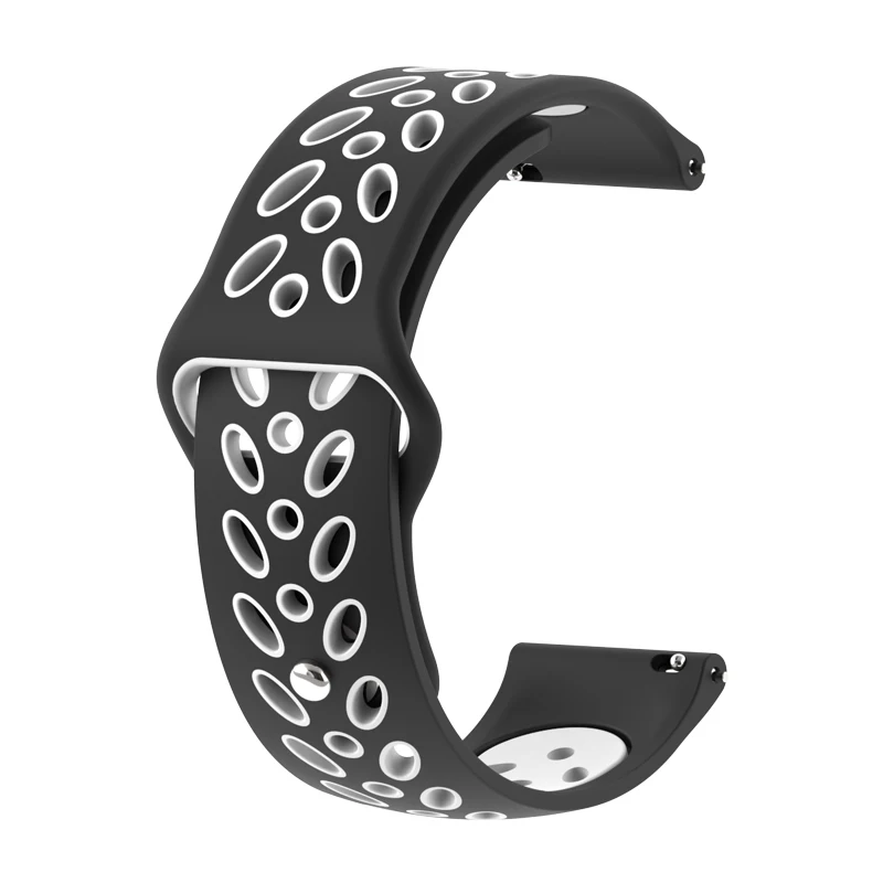Black with white BOORUI Amazfit Bip ремешок для часов 20 мм для Xiaomi Huami Amazfit Bip силиконовый мягкий браслет correa Amazfit Bip Замена - Цвет: Black with white