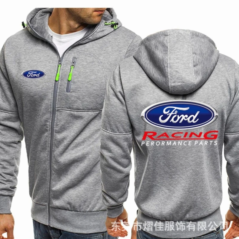 

2021 модная мужская Весенняя новая Толстовка для мотоцикла FORD, хлопковая повседневная мужская толстовка на молнии