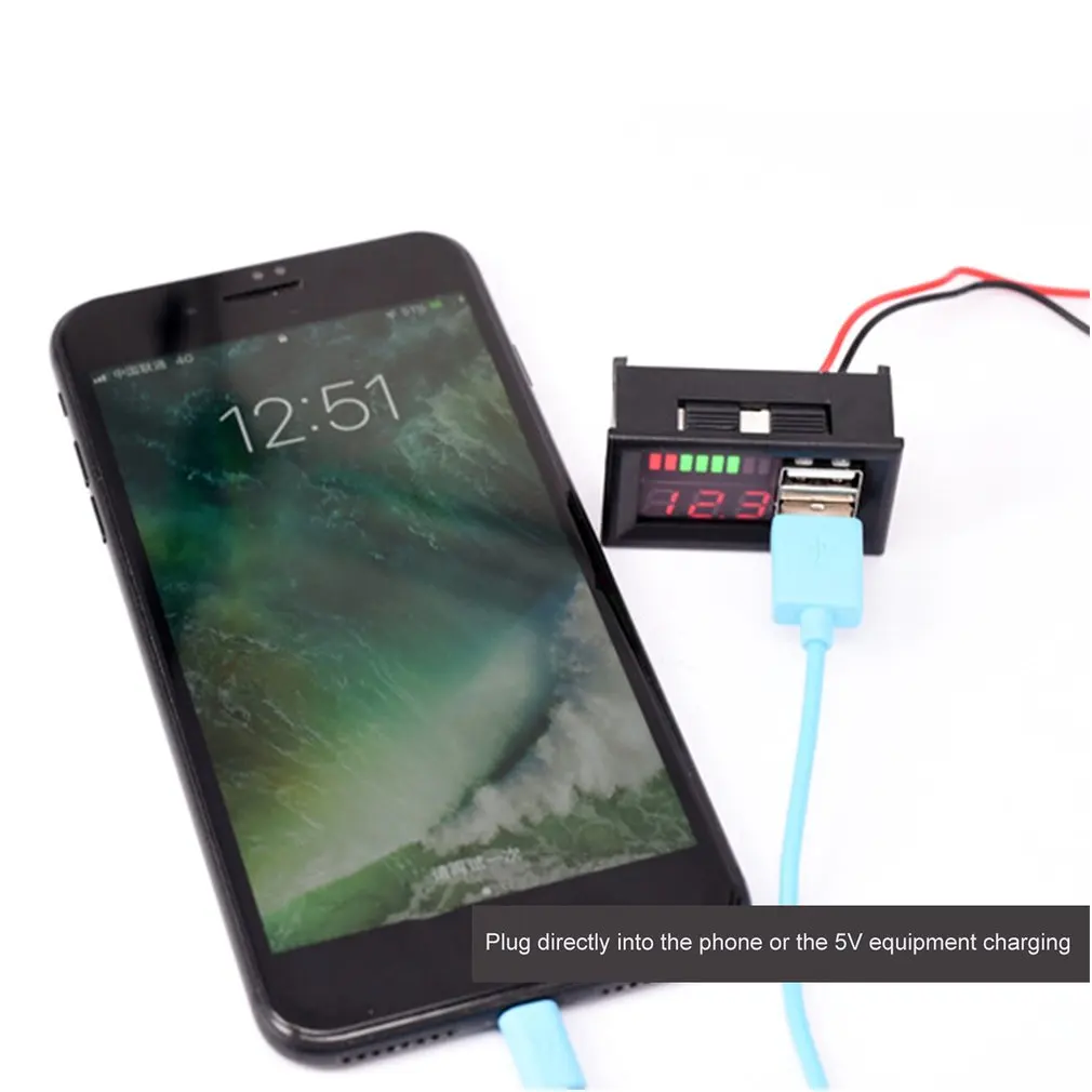 СВЕТОДИОДНЫЙ цифровой дисплей вольтметр Вольт тестер двойной USB 5 В 2A для DC 12 В автомобилей мотоциклов аккумулятор для транспортных средств Емкость
