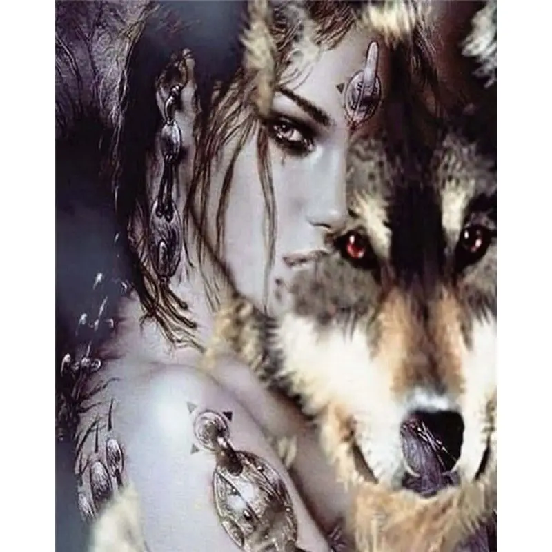 

CHENISTORY Paint By Number Colorful Fox Woman Drawing On Canvas Handpainted Painting Art Gift Diy Pictures By Number Kits Home D