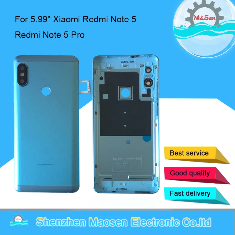 M& Sen для 5,9" Xiaomi Redmi Note 5 Redmi Note 5 Pro, чехол на заднюю крышку батареи, корпус+ боковые кнопки+ вспышка+ лоток для sim-карты