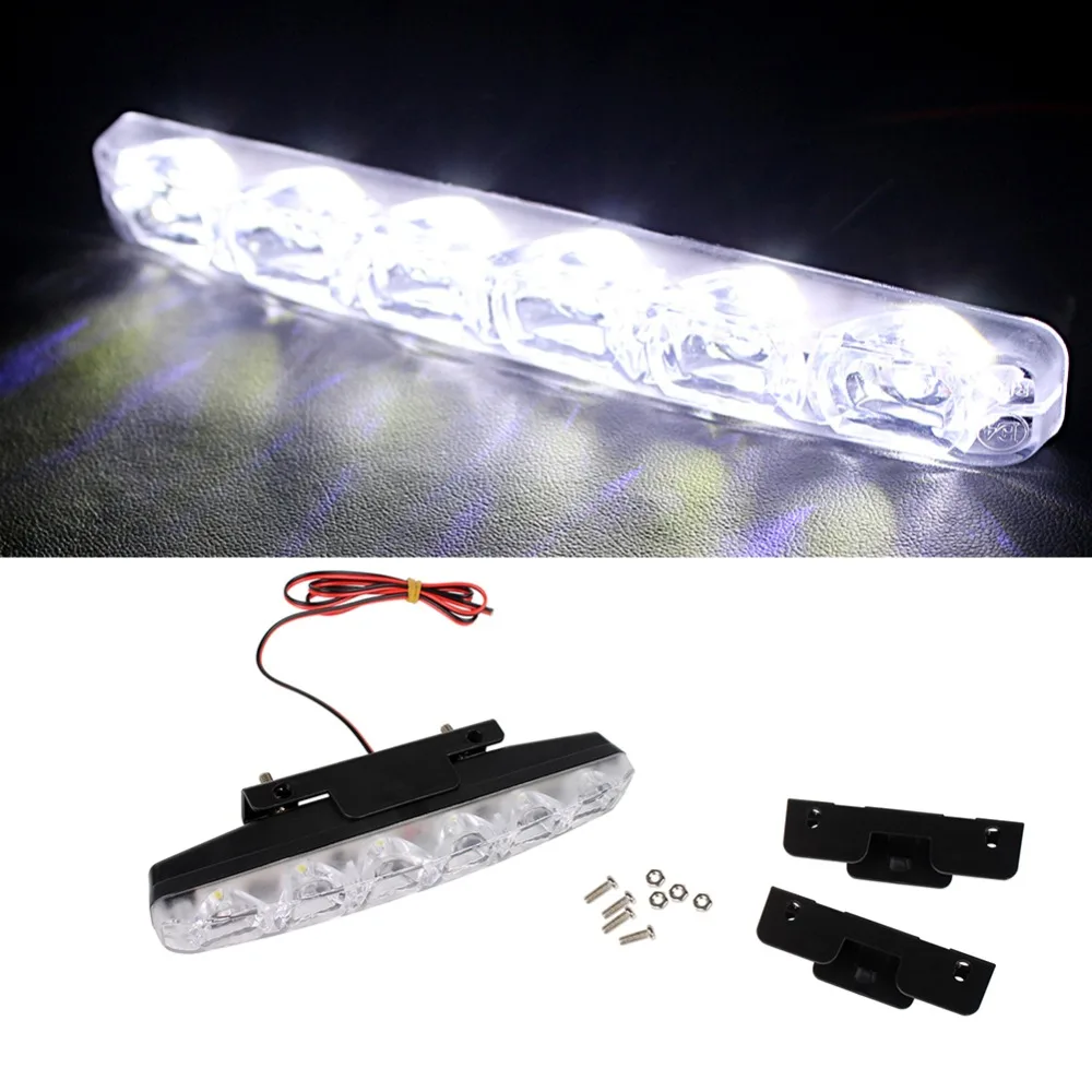 Bostar 1Pcs DRL LED Car Daytime Running Lights 6 DC 12V Auto Fog Light Driving Lamps Car-styling Super Bright #284176 | Автомобили и