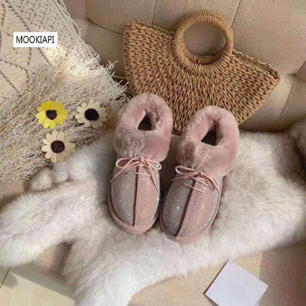 Австралийские женские зимние ботинки Последней Моды 2019 г. Натуральная Овечья