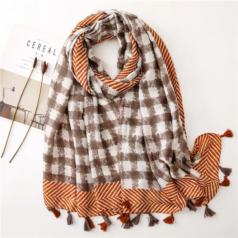 Богемный кашне мусульманский хиджаб Bufandas Солнцезащитная накидка-шаль для женщин испанский стиль длинный Бохо плед платок