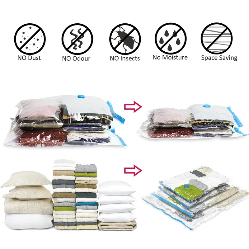 

20Pcs/Set Vacuum Bag Foldable Clothes Storage Bag Transparent Border Large Capacity Compressed Home Organizer