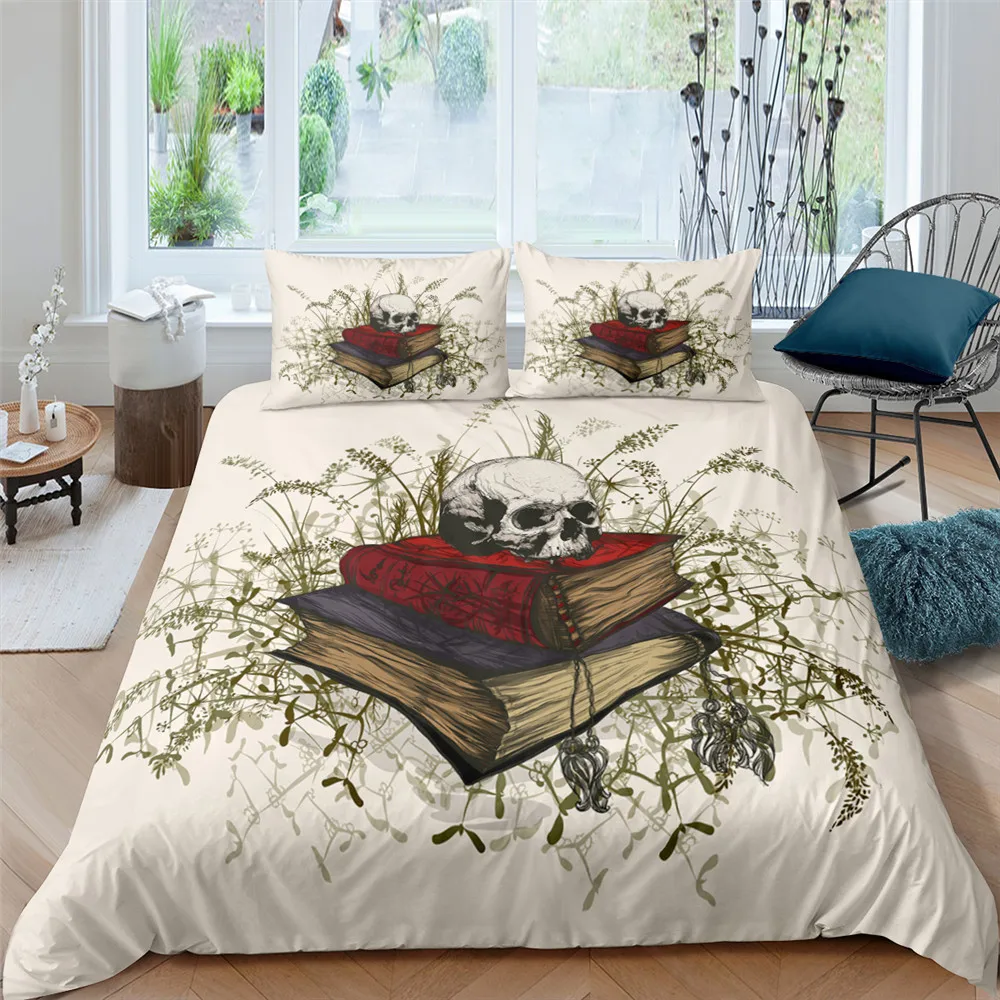 

Skeleton Skull Printed Duvet Cover Bedding Set Queen King Single Size Quilt Covers With Pillowcase 2/3pcs Comforter Cover Set