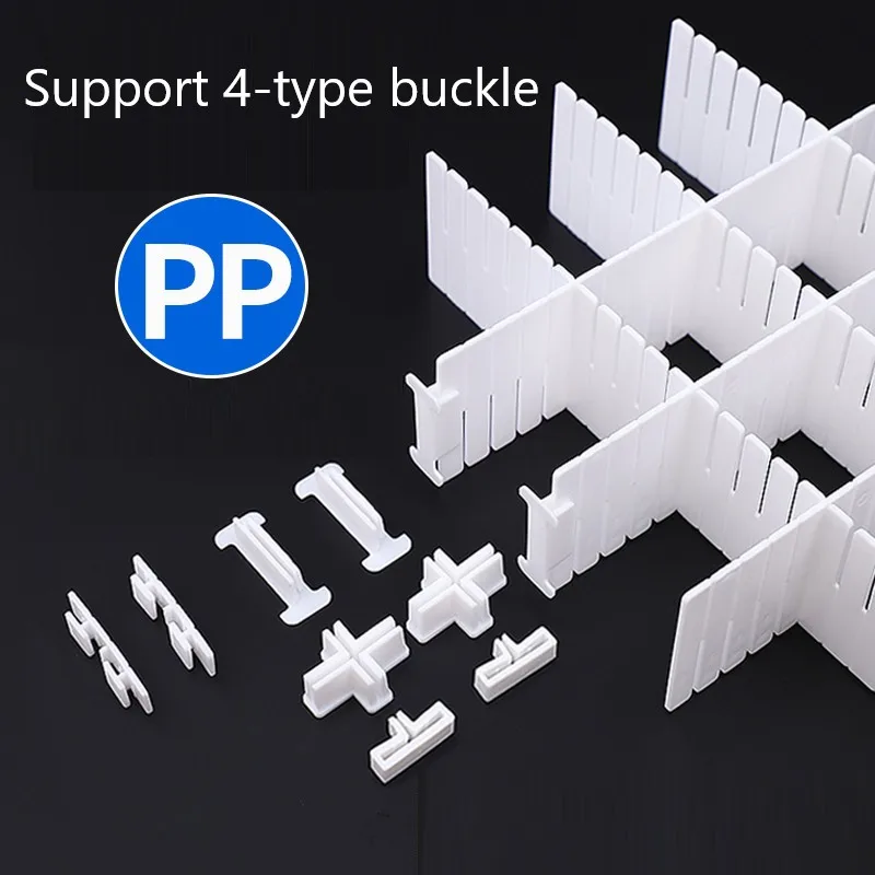 5Pcs Adjustable Drawer Divider DIY Storage Shelves Household Free Combination Partition Board Makeup Sock Underwear Organizer - купить по