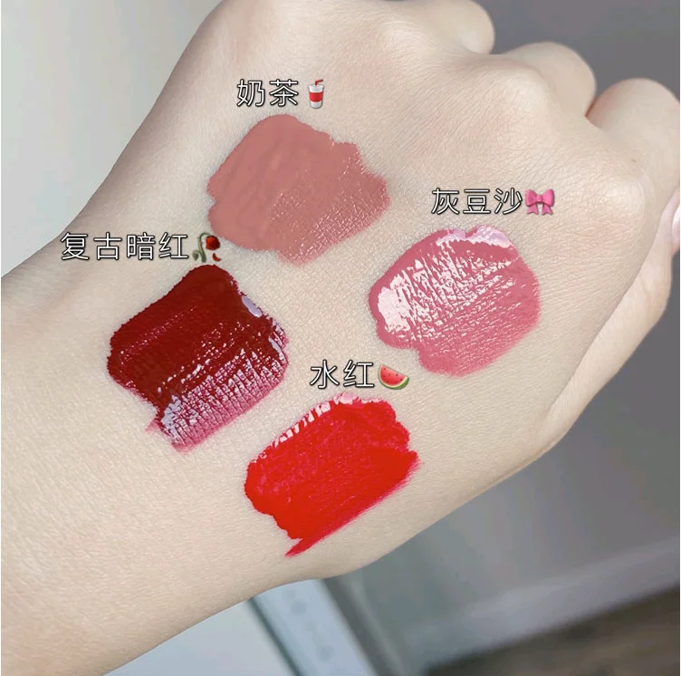 4PCS/SET Liquid Matte Lipstick Moisturizer Glazed Lip Gloss Waterproof Long Lasting Lip Stick Velvet Lip Tint Makeup Cosmetic
