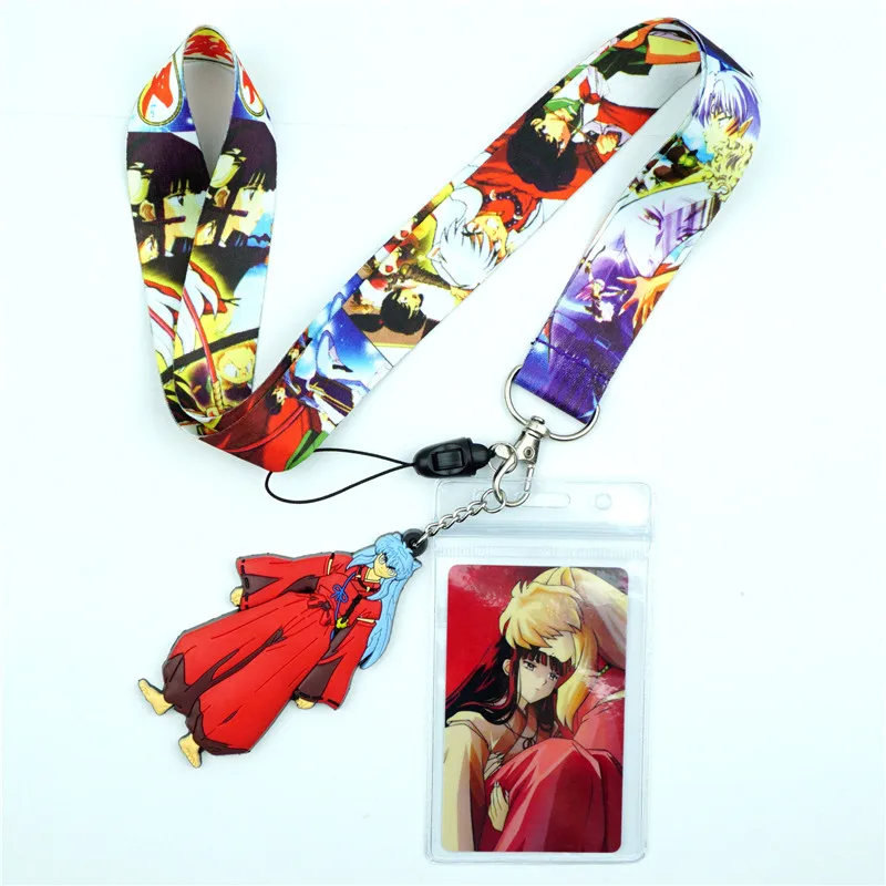 Аниме Inuyasha шейный ремешок для ключей USB ID карта значок держатель Мобильный