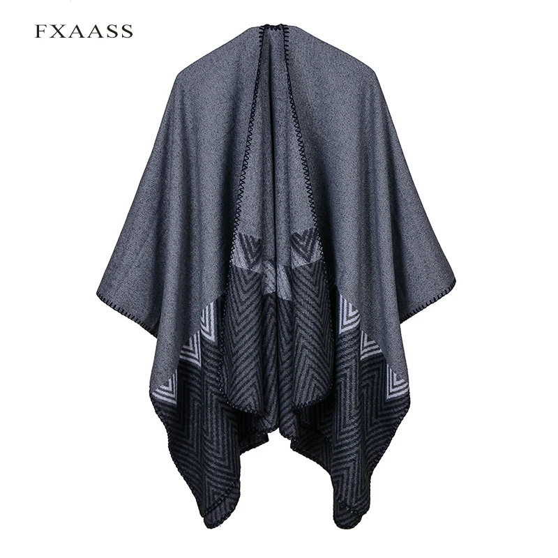 01 FXAASS, новинка, осень/зима, шаль, Модное пончо, женский шарф для леди, Роскошное Одеяло, кашемировые шарфы, теплая Пашмина, опт, накидка - Цвет: 01