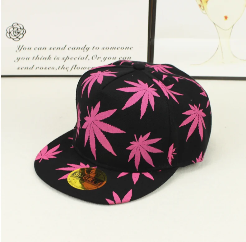 Новая мода вышивка лист белая кепка сорняки Snapback Головные уборы для мужчин и женщин хлопок хип-хоп облегающая Бейсболка подарок на день рождения