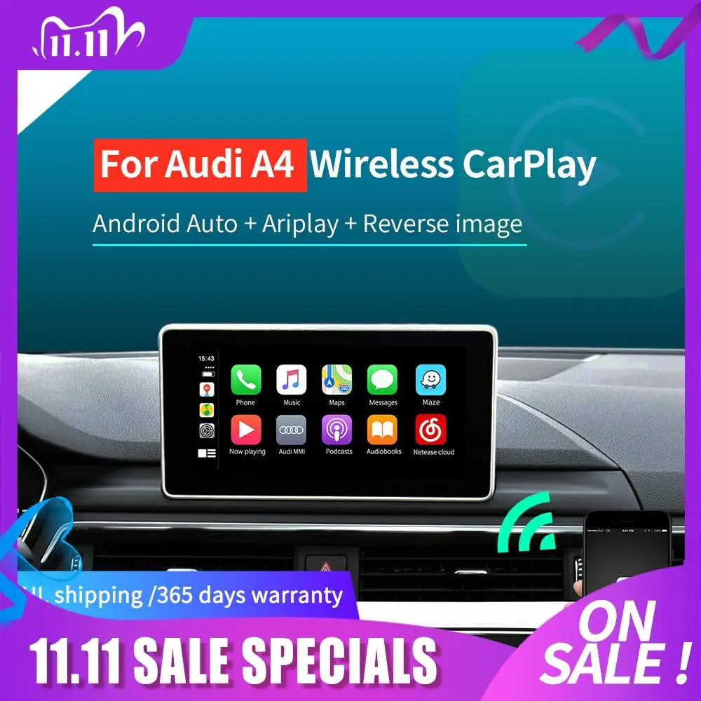 

Carlinkit Wireless Apple CarPlay Android Auto For Audi A4 S4 RS4 2009-2019 Multimedia Support Airplay Mirrorlink Music Map IOS14