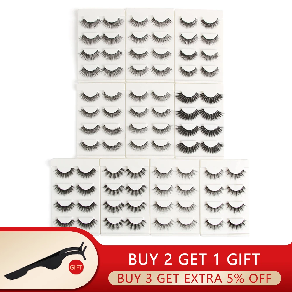 4 пар/упак. Висячие 3d норковые ресницы макияж накладные наращивание натуральные