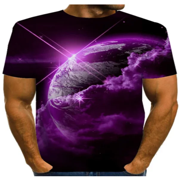 

2021 Мужская футболка с планетарным рисунком, футболка с 3D-принтом для взрослых, простая дизайнерская брендовая мужская футболка на заказ