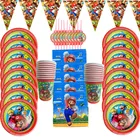 Набор одноразовой посуды в стиле супер Марио вечерние чашки, тарелки, салфетки, воздушные шары, товары для вечерние вечеринки, скатерть для будущей мамы, Декор